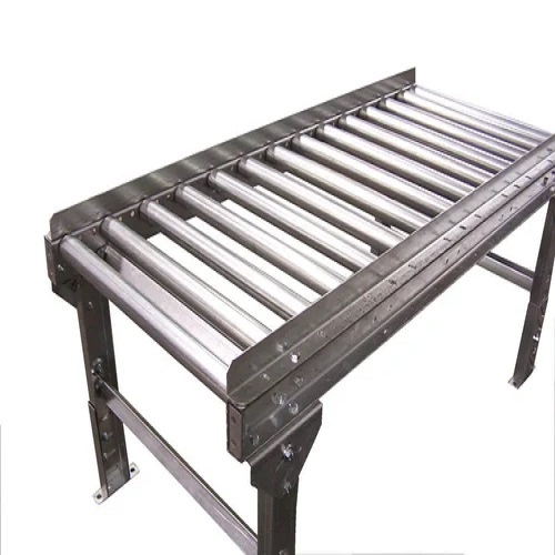 Blue Motor Operated Roller Conveyor