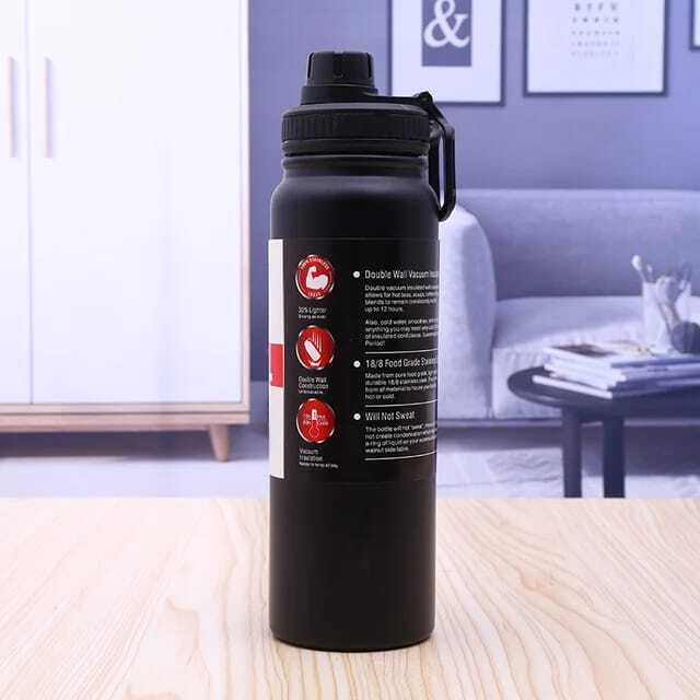 Jumbo Flask - Stainless Steel 1000 Ml , Vacuum Insulated For Hot & Cold Beverages, Sipper Mouth & Large Opening - Available In Black, Red & Blue