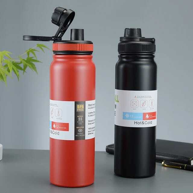 Jumbo Flask - Stainless Steel 1000 Ml , Vacuum Insulated For Hot & Cold Beverages, Sipper Mouth & Large Opening - Available In Black, Red & Blue