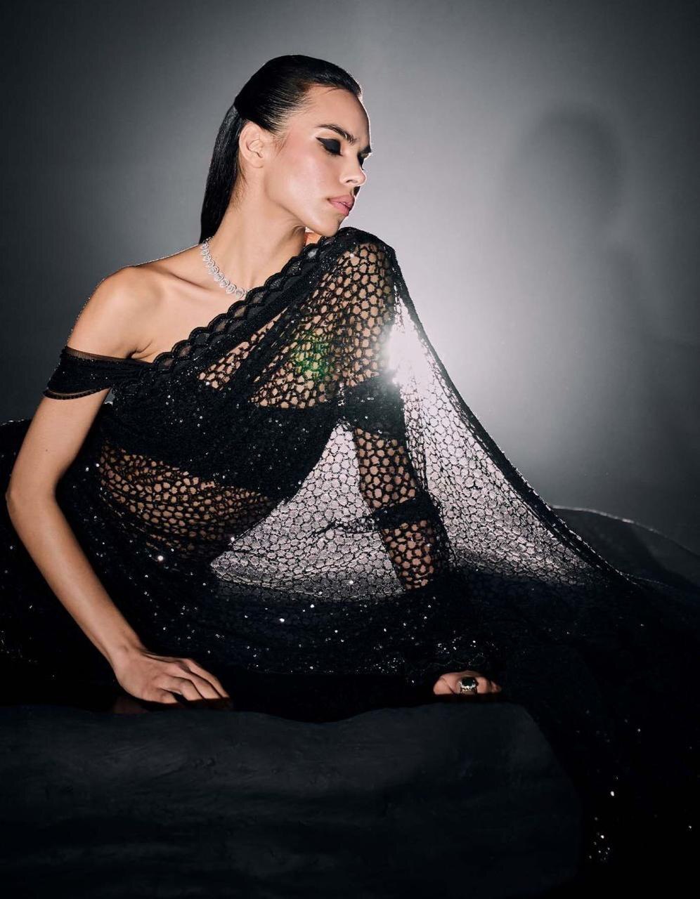 Party Wear Net Saree - Black Color, All Season Versatile Design | Modern Ethnic Style For Festive Occasions