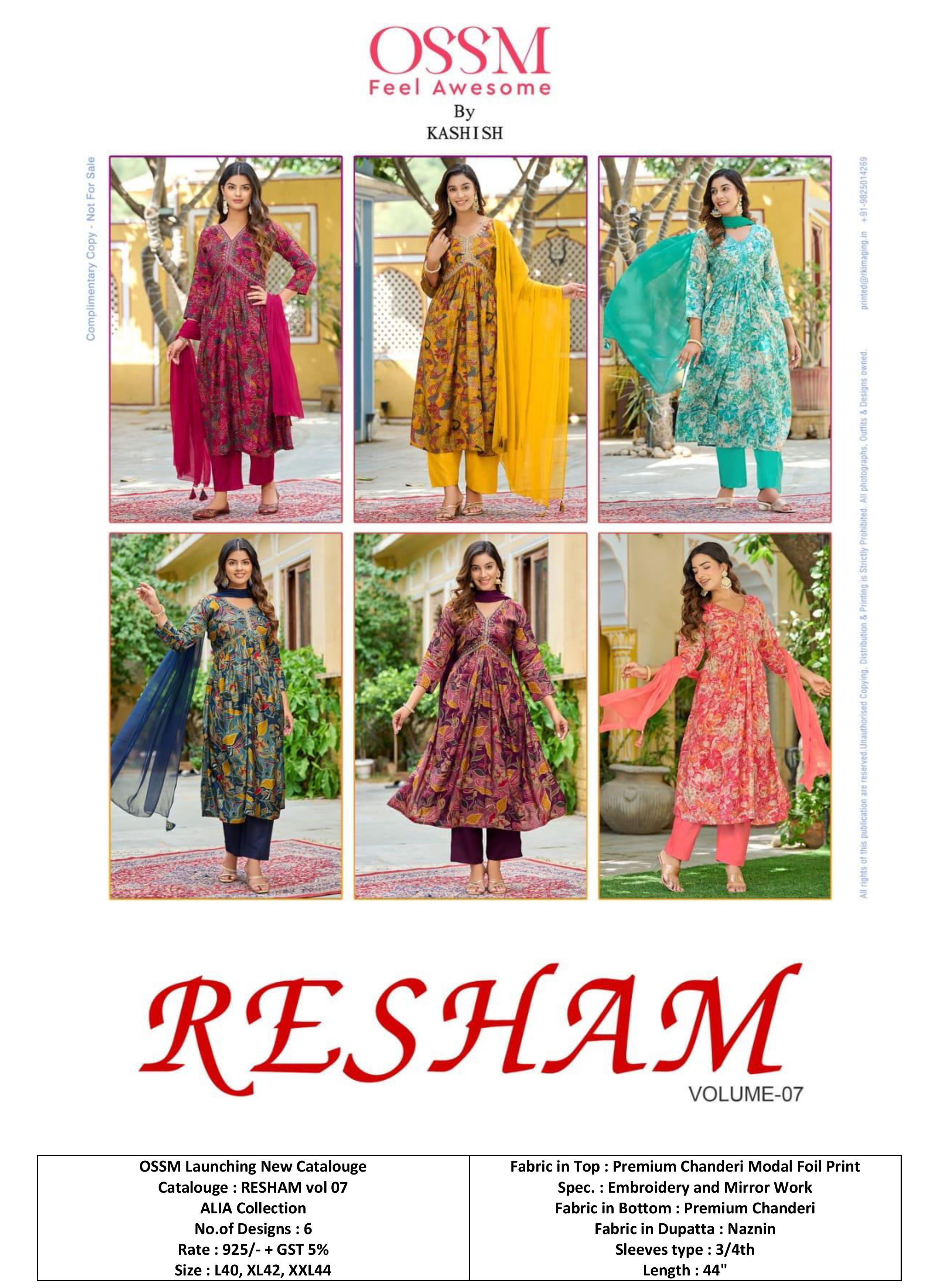 Premium Chanderi Foil Print Aliya Cut Kurtis