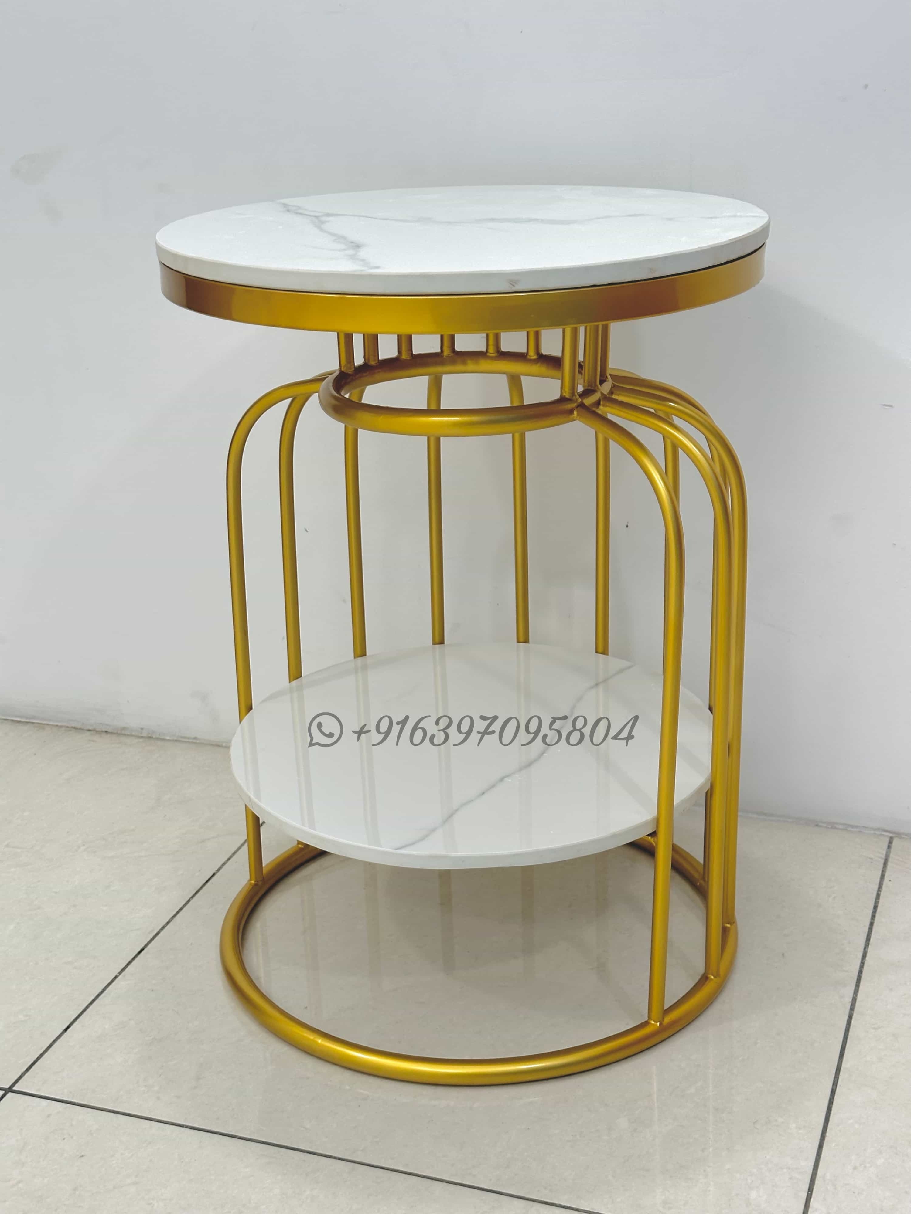 Two Level Iron Side Table - Assembly: No Assembly Required