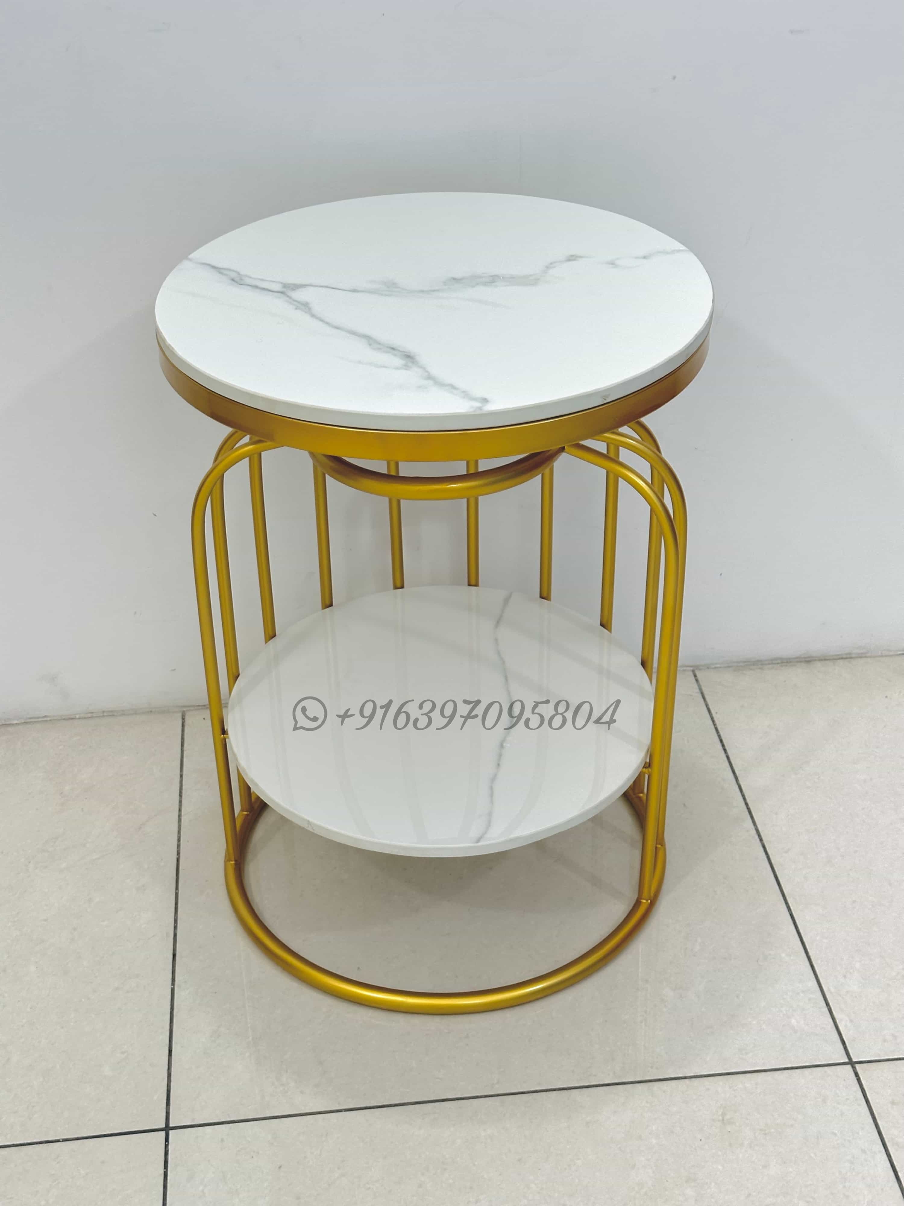 Two Level Iron Side Table - Assembly: No Assembly Required