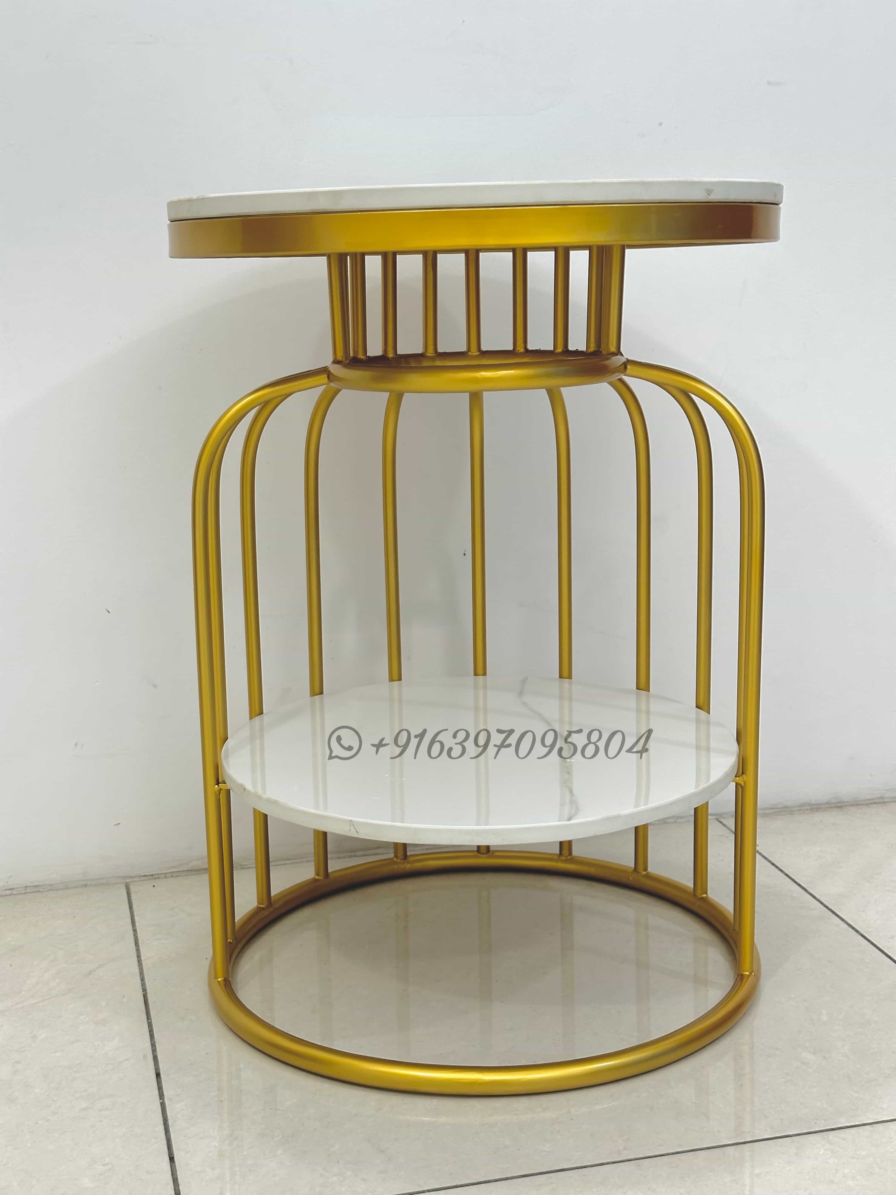 Two Level Iron Side Table - Assembly: No Assembly Required