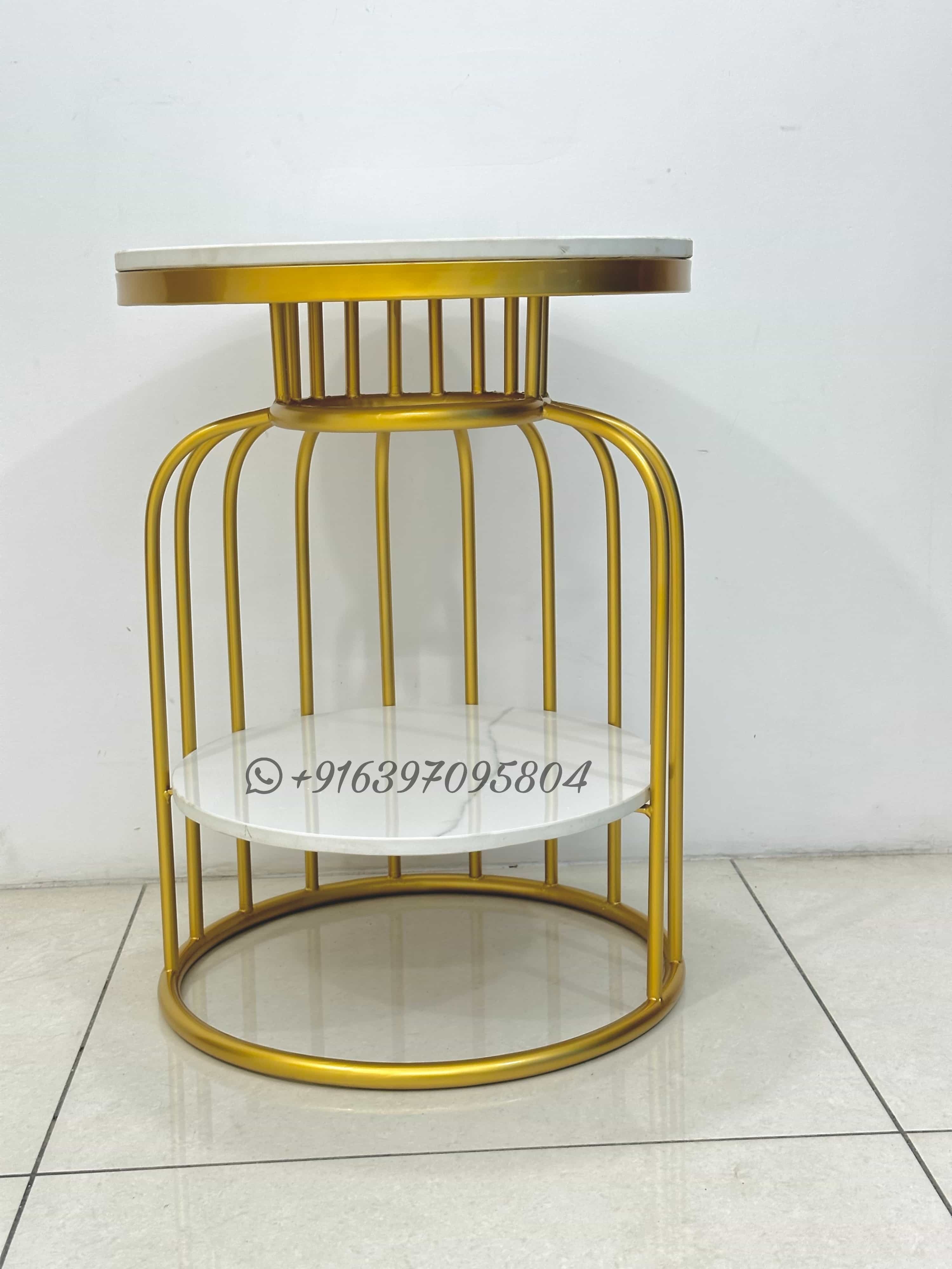 Two Level Iron Side Table - Assembly: No Assembly Required