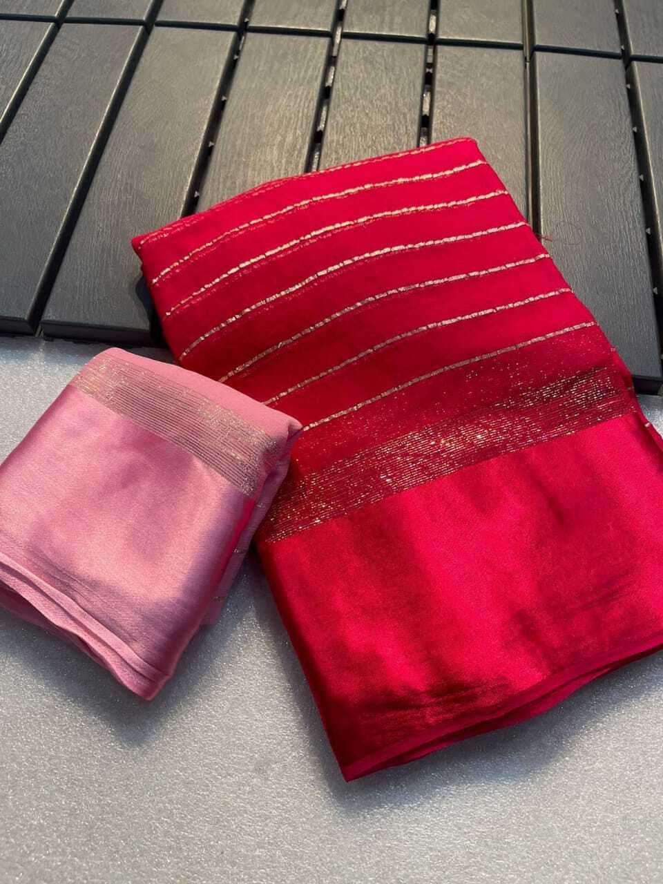 Beautiful Georgette Sarees With Satin Border
