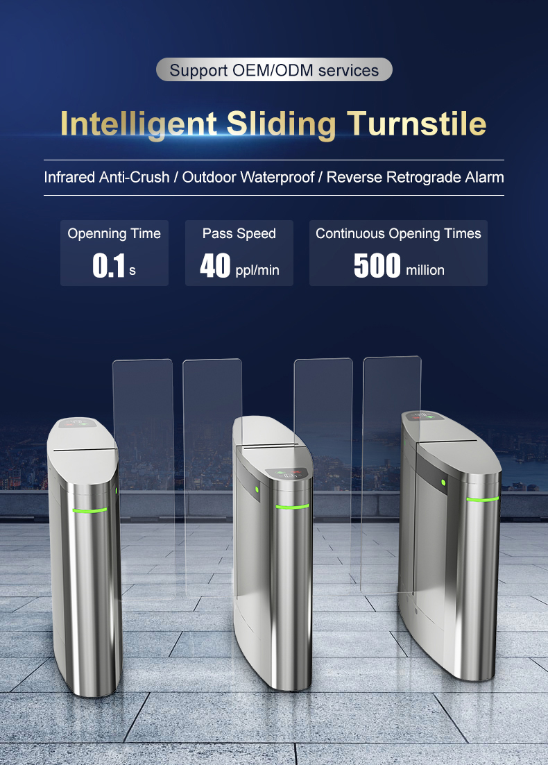 Glass Silding Turnstile