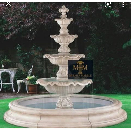 White Handcrafted Marble Water Fountain