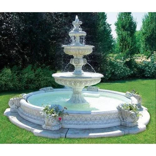 White Marble Stone Round Fountain