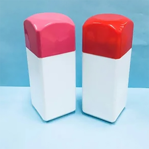 75Gm Square Dusting Powder Container - HDPE Material, 75gm Size, White Color | Square Design for Easy Usage and Dispensing