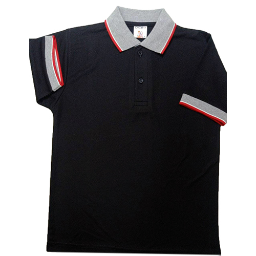 ब्लैक हाफ स्लीव स्कूल यूनिफ़ॉर्म टी-शर्ट