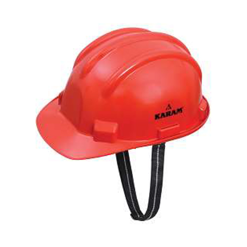 Red Safety Helmet - ABS Material, Unisex Design, Waterproof | Reusable for Industrial Usage, Vibrant Red Color