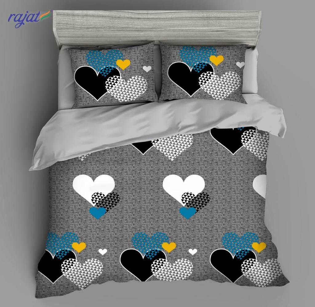 Polycotton Bed Sheets - King Size, Multicolor Printed Design | Washable, Lightweight Polyester Filling, 150 Thread Count For Ultimate Luxury And Comfort