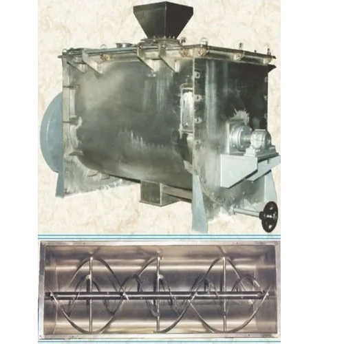 Mild Steel Horizontal Mixer Machine - Semi Automatic, Galvanized Surface, Magnetic Technology | Ideal for Industrial Mixing of Dry and Wet Materials