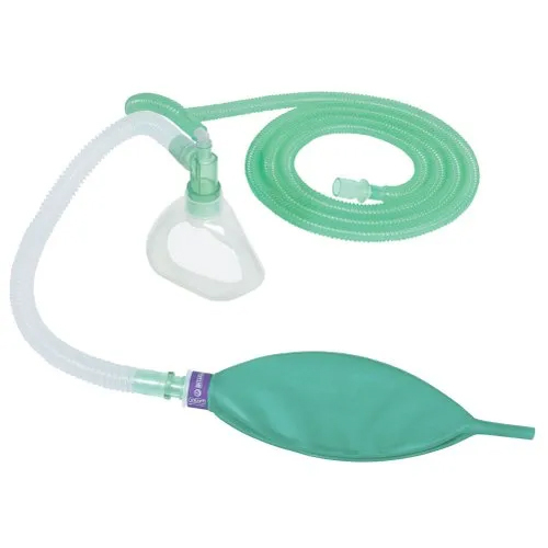 Bain Circuit Adult - Lightweight Flexible Plastic, Corrugated Tube , White and Green Color Code, Suitable for ICU Use in Anesthesia and Respiratory Care