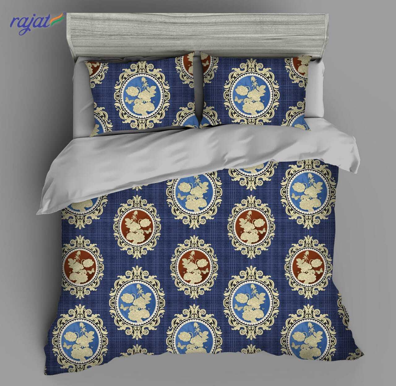 3d Bedsheet Polycotton 4 Meter Cut Piece - Full Size, Multicolor, 150 Thread Count, Weight 800g, Washable, Printed Design | Durable Polyester Material