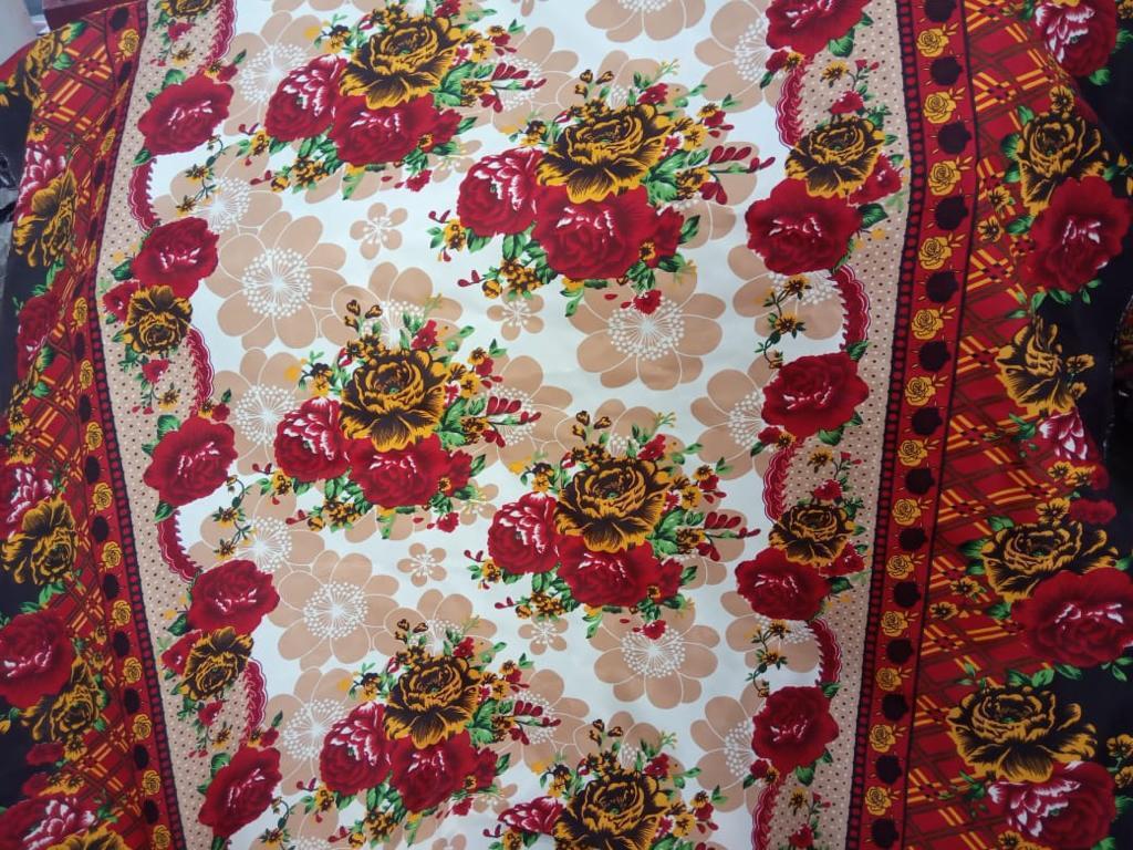 3d Bedsheet Polycotton 4 Meter Cut Piece - Full Size, Multicolor, 150 Thread Count, Weight 800g, Washable, Printed Design | Durable Polyester Material