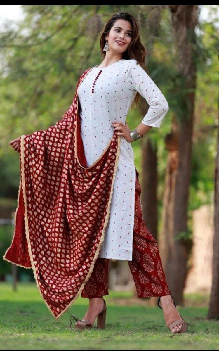 Kurti Pant Dupatta Set For Formal Occasions