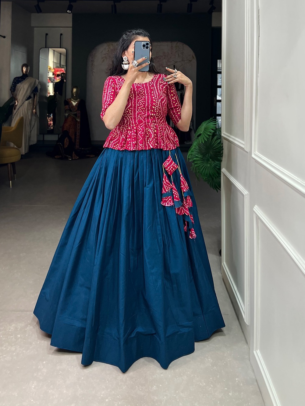 Lehenga Choli With Floral Motifs - Silk Fabric, Floor-length Size, Green Color | Comfortable Fit, Elegant Design, Embroidered Work, Perfect Occasion Wear