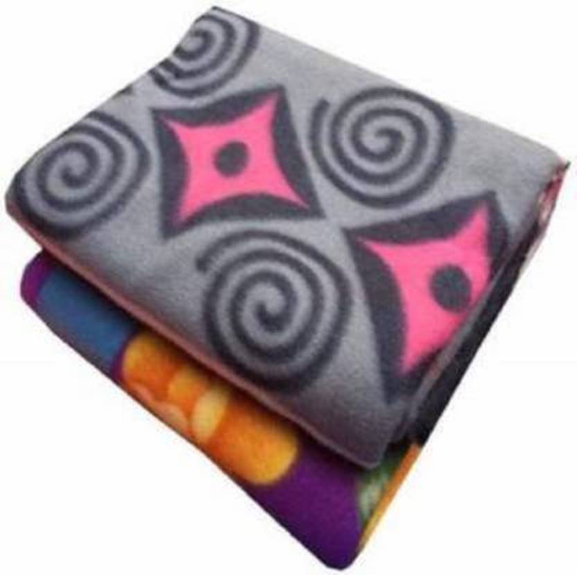 Premium Polar Fleece Blanket - 90x60 Inches, Multicolor Print With Plush Soft Fabric & Silky Satin Border, Perfect For Bedding, Travel, And Home Use