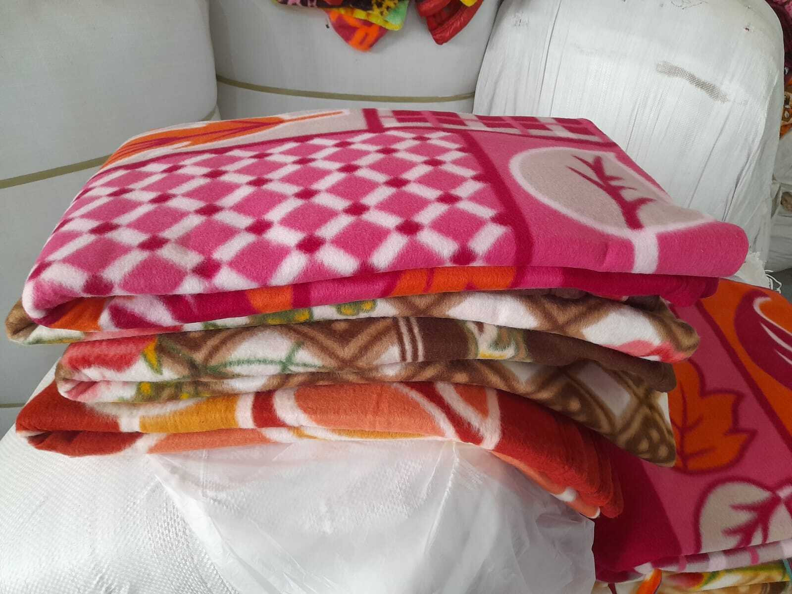 colourful patterned fleece throw