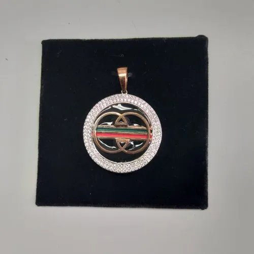 Fancy Designer Diamond Pendants - Color: Gold/White