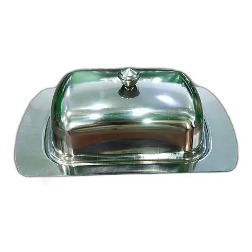 Sliver Stainless Steel Double Wall Butter Dish