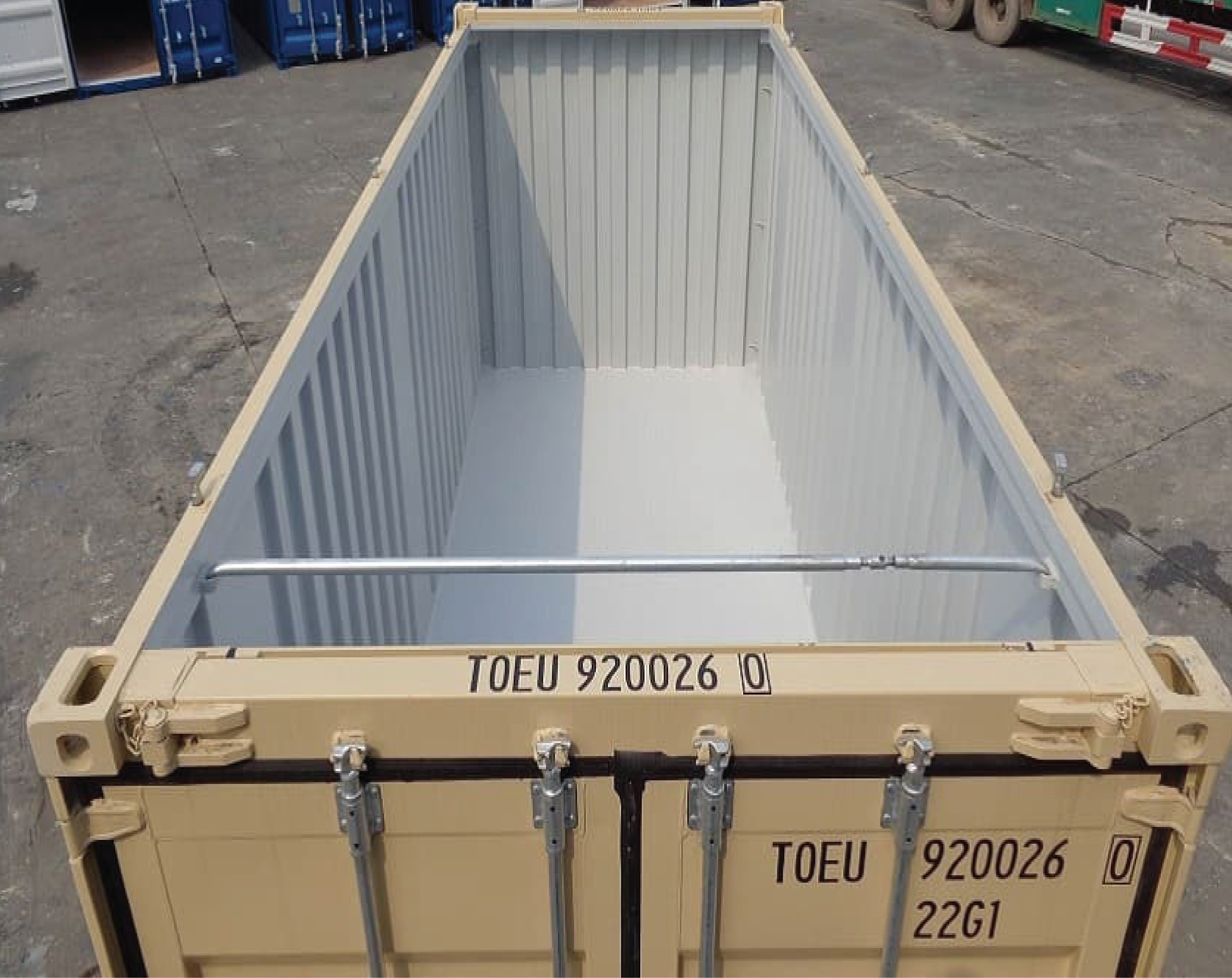 Open Top Container - 40ft Size, 39''-6" X 7''-9" X 8''-10" Dimensions | Corten Steel, Marine Coating, 4000 Capacity, 67.6 Volume