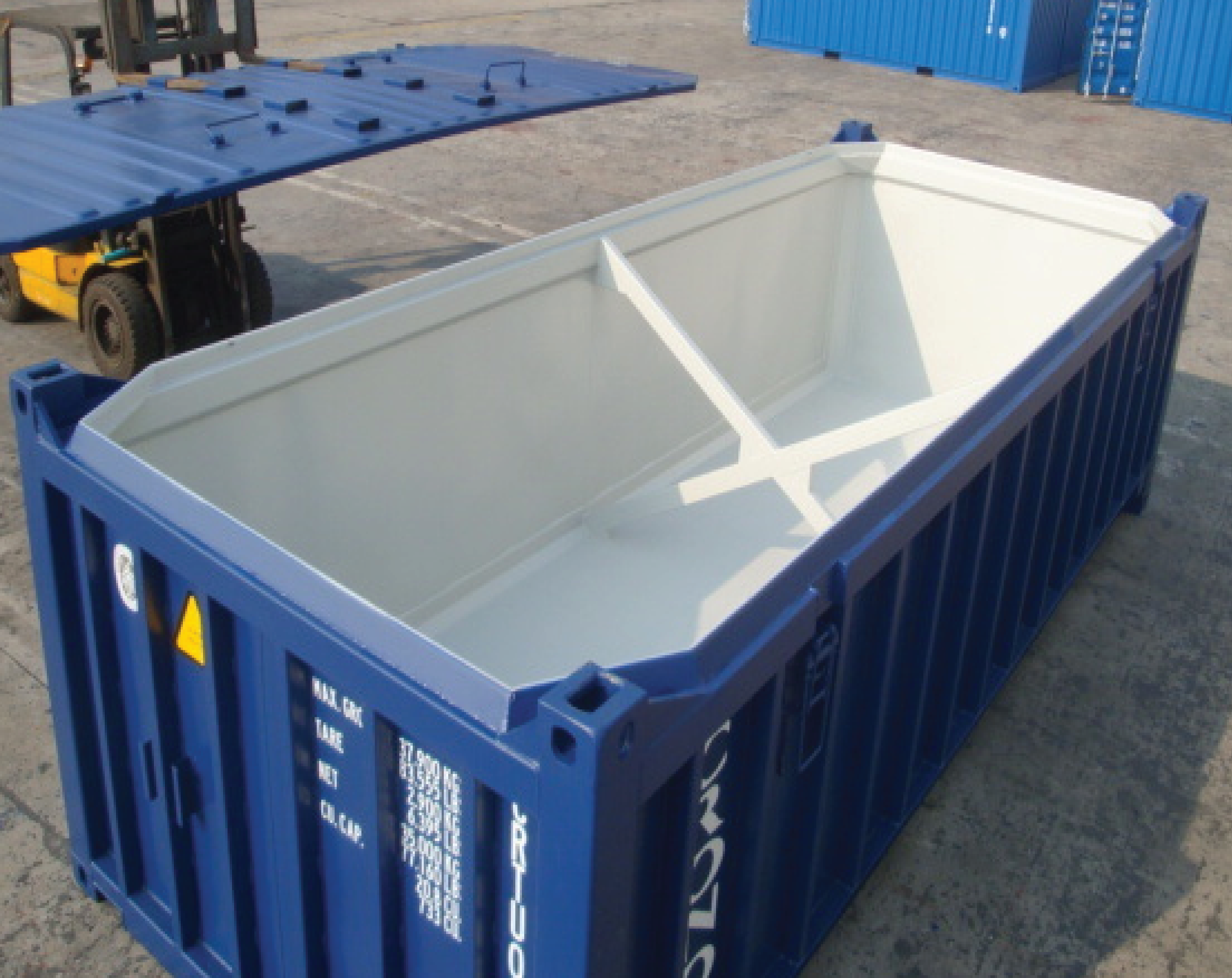 Open Top Container - 40ft Size, 39''-6" X 7''-9" X 8''-10" Dimensions | Corten Steel, Marine Coating, 4000 Capacity, 67.6 Volume