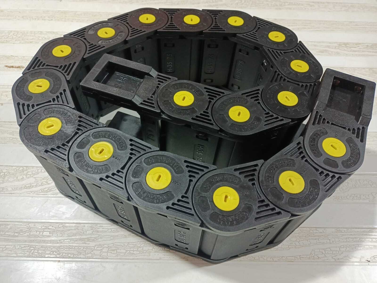 Cable Drag Chain - Nylon-66, 35x75mm, Black | Suitable For Agriculture, 1 Year Warranty