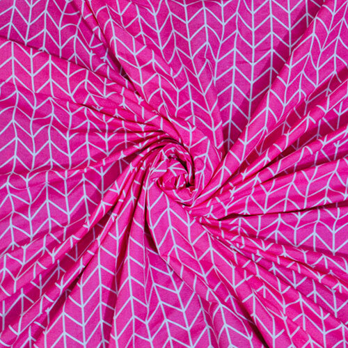 Cotton Bed Sheet - Full Size, Hot Pink Stripe Design | 100% Cotton, Printed Pattern, Suitable For Commercial And Household Use
