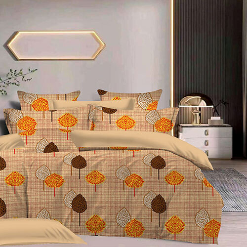 Shades Of Petal Design Bed Sheet - 100% Cotton, Full Size | Printed Pattern, Available In Multiple Colors, Ideal For Commercial And Household Use