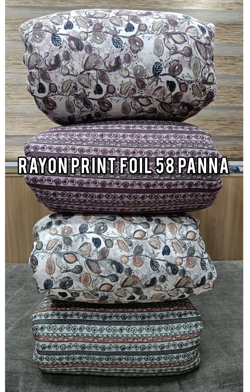 Rayon Kurti Fabric - 56 Inches Width, Multicolor Foil Printed Geometric Design | Machine Washable