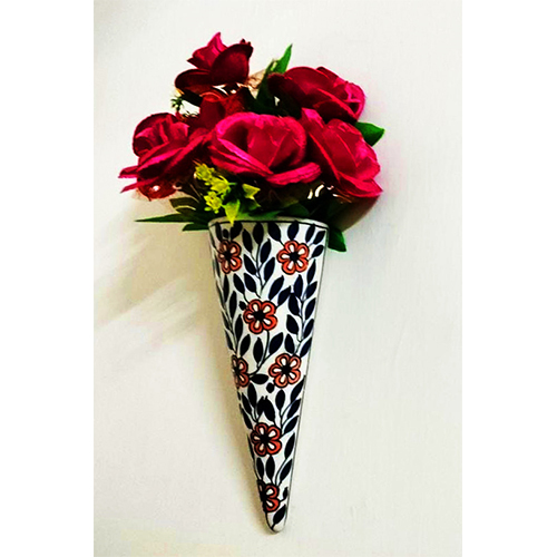 HANGING VASE MUGHAL PAINTING - Handcrafted Ceramic, 10x6 inches, Vibrant Colors | Intricate Indian Mughal Design, Elegant Home Decor