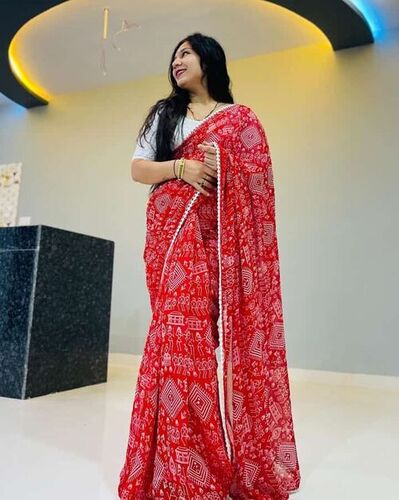 सॉफ्ट फॉक्स जॉर्जेट साड़ी