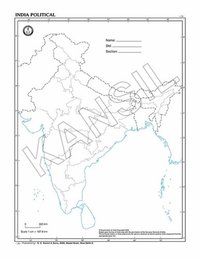 स्टेट्स डेस्क आउटलाइन मैप के साथ दो रंगों वाला भारत - “100 शीट पैड”