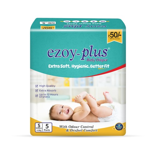 Cotton Diaper - 100% Cotton, Size S, White | High Absorption, Leak Guard, Soft Waistband, Adjustable Leg Cuffs For Comfort