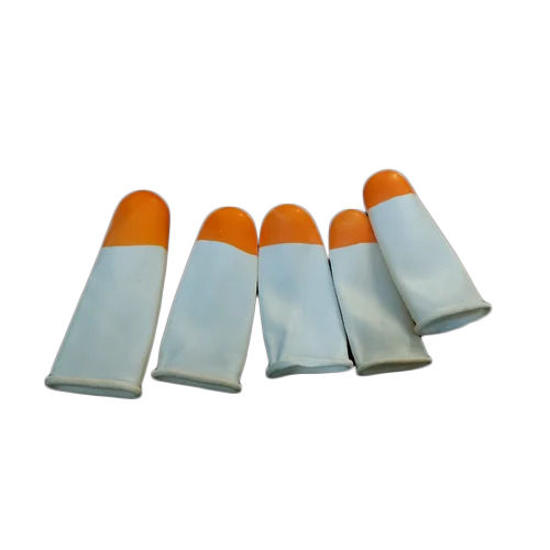 Rubber Orange And White Finger Cots