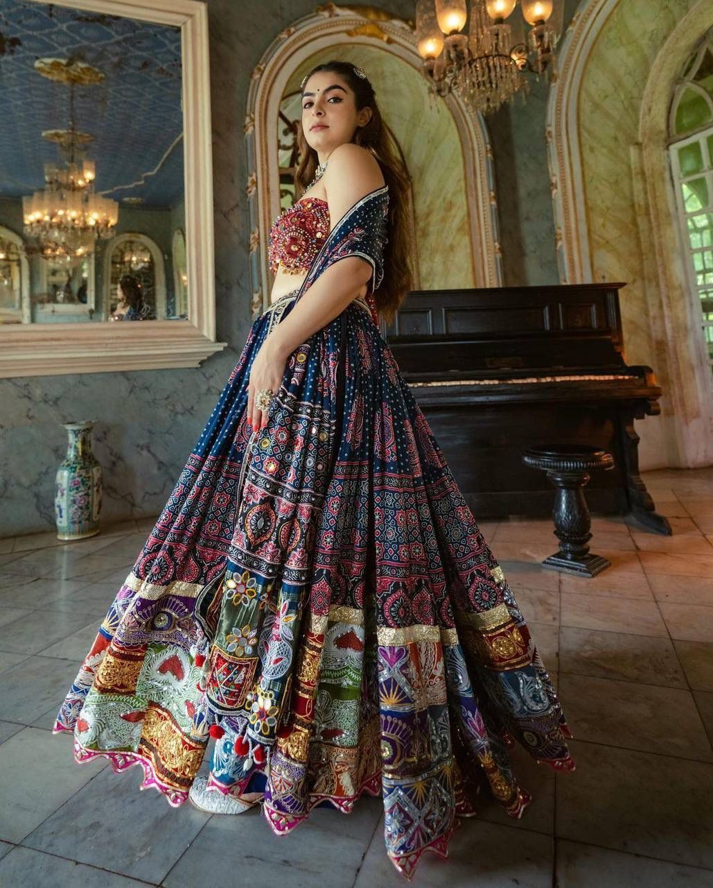 Lehenga Choli For Women's Designer - Silk Blend, Customizable Size, Multicolor | Elegant Design, Intricate Handcrafted Embroidery, Stylish A-line Fit