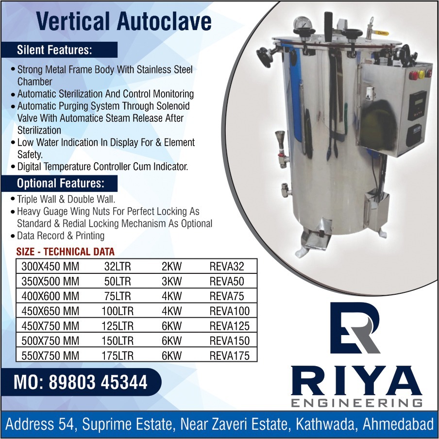 Laboratory Autoclave And Sterilizers - Stainless Steel Chamber, Semi-automatic Operation, Silver Color | Automatic Sterilization, Digital Temperature Control, Low Water Level Indicator