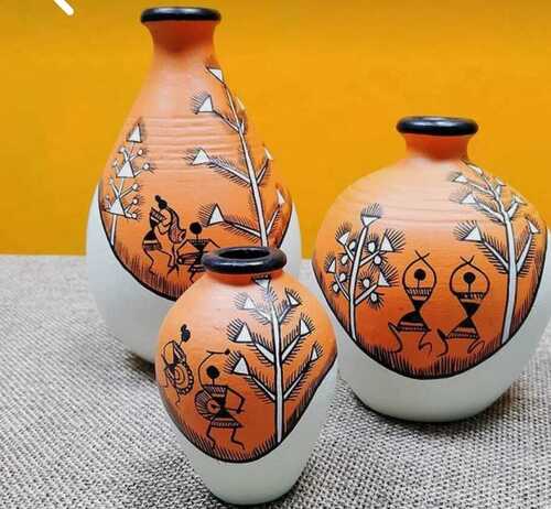 Handcrafted Miniature Bud - Hand Painted Terracotta, Antique Effect, Customizable Shapes, Artisanal Elegance for Decorative Accent