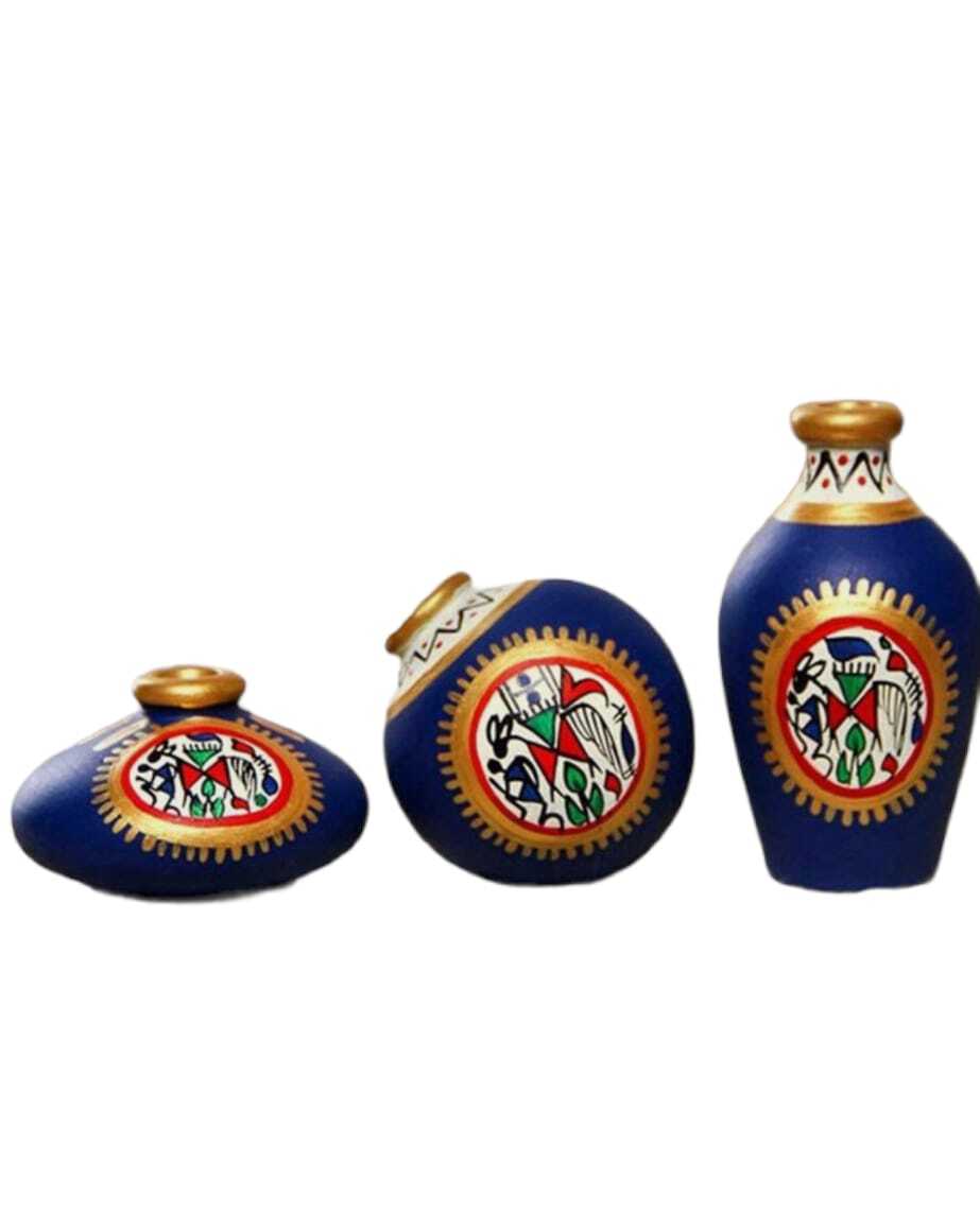 Handcrafted Miniature Bud - Hand Painted Terracotta, Antique Effect, Customizable Shapes, Artisanal Elegance For Decorative Accent