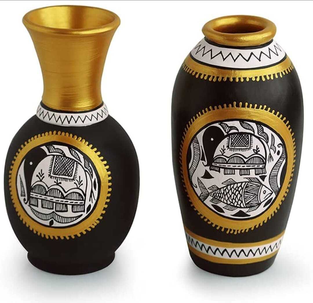 Handcrafted Miniature Bud - Hand Painted Terracotta, Antique Effect, Customizable Shapes, Artisanal Elegance For Decorative Accent