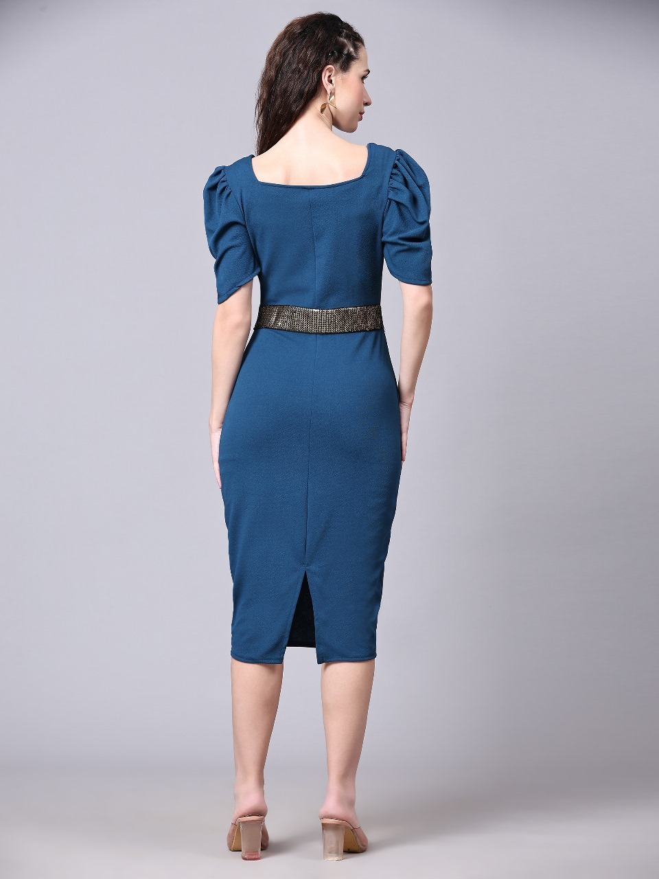 Western Midi - Cotton Lycra, Size S(34)-xl(40), Length 44 Inch | Ethnic Indian Design, Short Sleeves, All-season Wear, Washable, Non-toxic