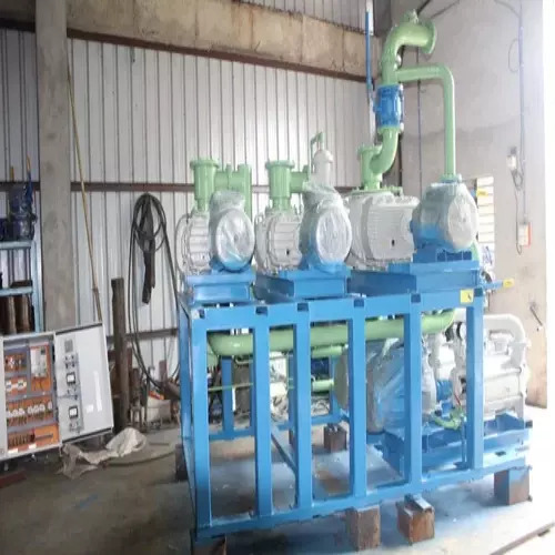 Mechanical Vacuum Booster System - Steel Material, Blue Finish | High Pumping Speed, Energy Efficiency, Low Vibration And Noise, Easy Maintenance