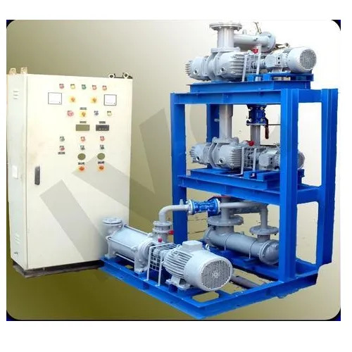 Mechanical Vacuum Booster System - Steel Material, Blue Finish | High Pumping Speed, Energy Efficiency, Low Vibration And Noise, Easy Maintenance