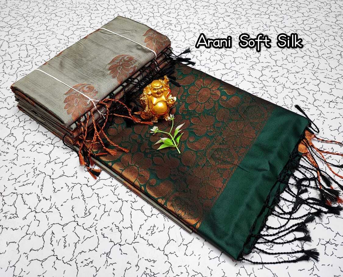 Cotton Fancy Sarees - Soft Silk, 5.5 Mtr Length, Running Blouse 0.8 Mtr, Colors: Purple, Teal | Elegant Design, Contrasting Rich Pallu