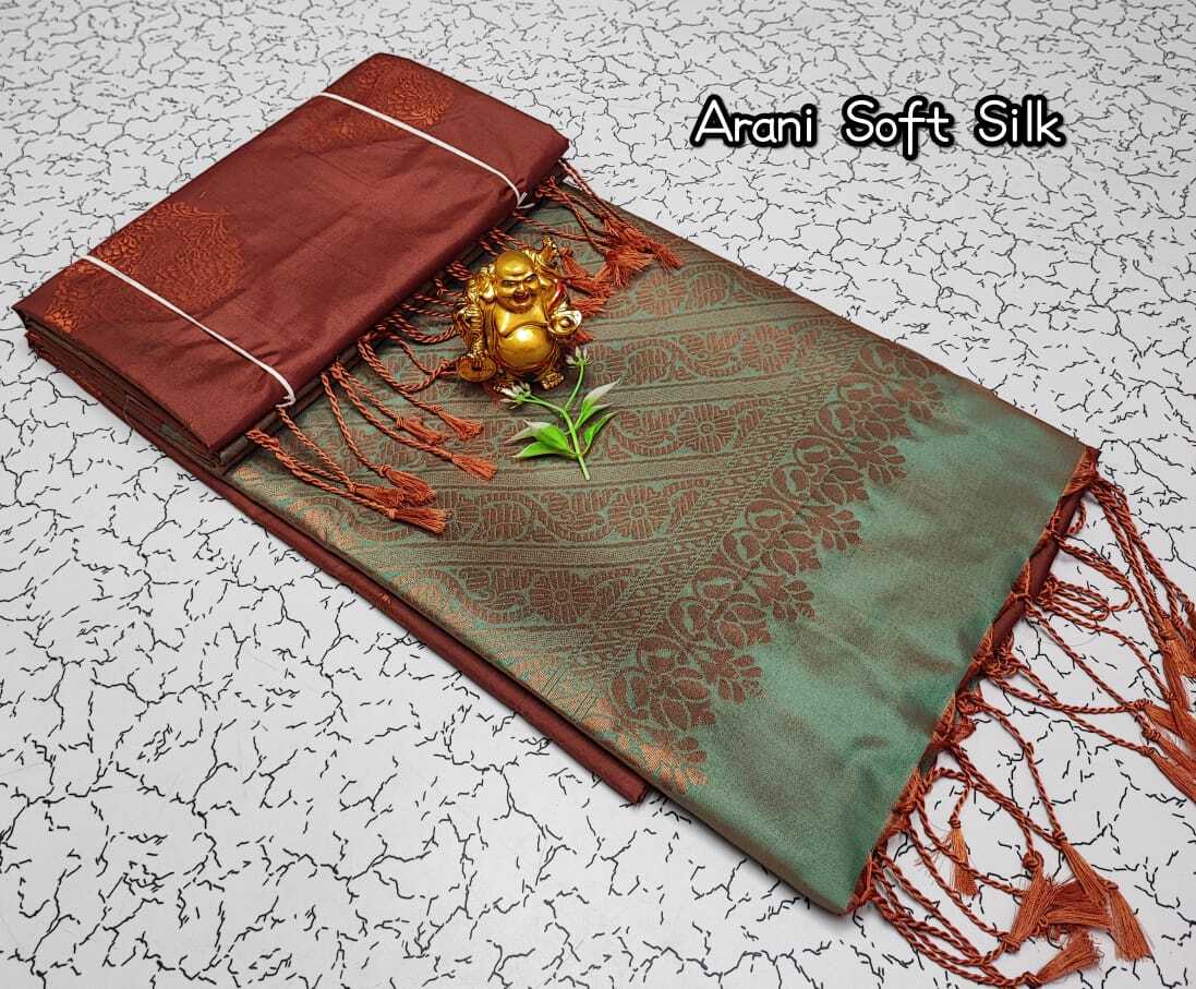Cotton Fancy Sarees - Soft Silk, 5.5 Mtr Length, Running Blouse 0.8 Mtr, Colors: Purple, Teal | Elegant Design, Contrasting Rich Pallu