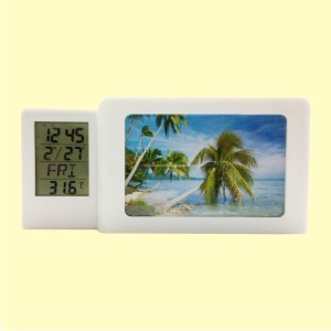 Sliding Photo Frame with Day/Date/time/Alarm/Temperature