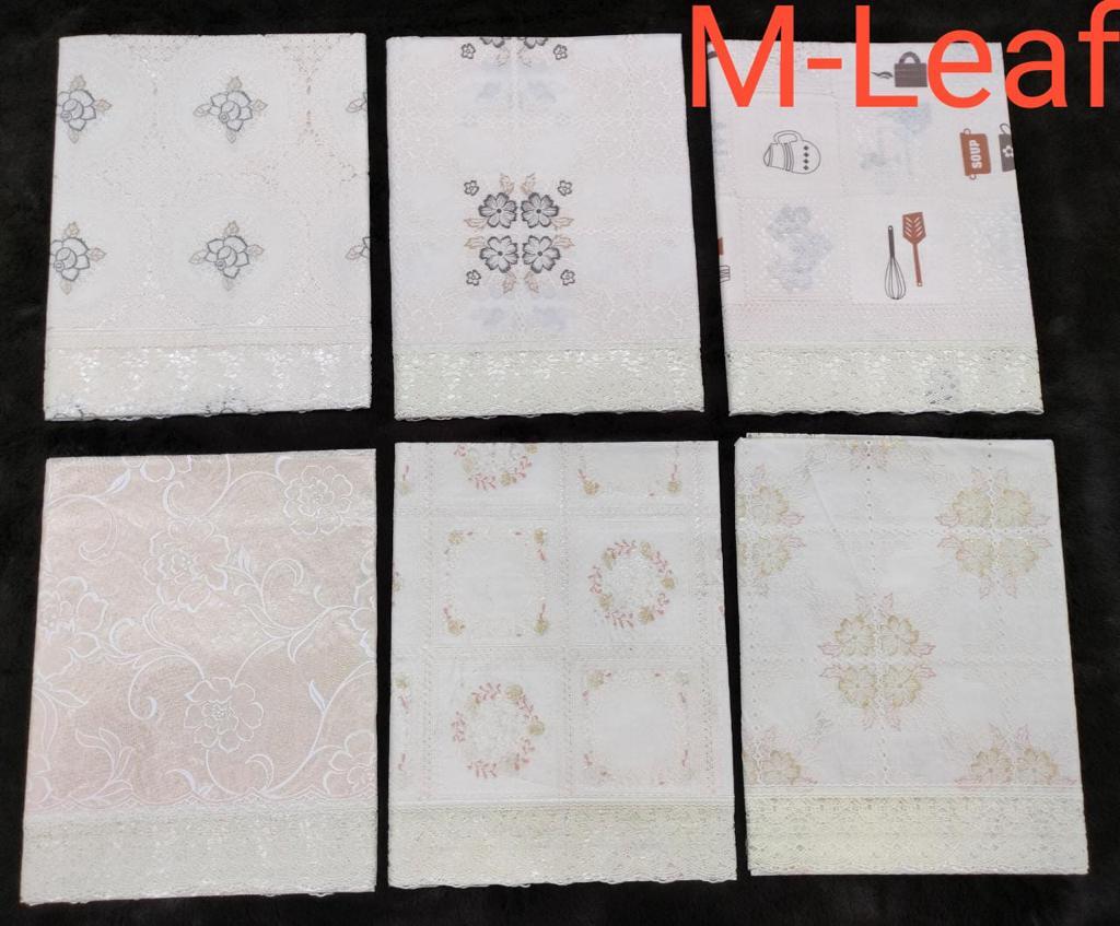 M Leaf - Silk Dobby Tablecloth | Printed, Oilproof, Waterproof, Ideal For Banquet, Home, Hotel, Outdoor Events, And Weddings
